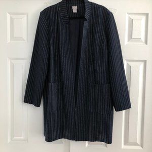 NEW Chico's Blue & White Pinstripe Topper Jacket (Chico's Size 4)